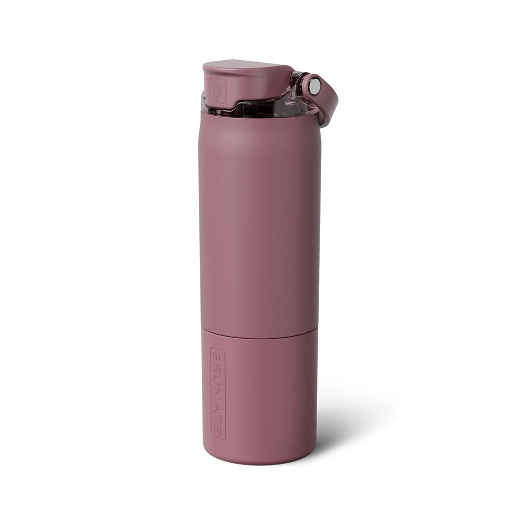 BrüMate Rise 25oz Water Bottle With 100% Leakproof Covered Silicone Straw | Insulated Stainless Steel Water Bottle | Cup-Holder Friendly | Fast Flow | Soft Sip Silicone Spout | BPA-Free (Dark Aura)