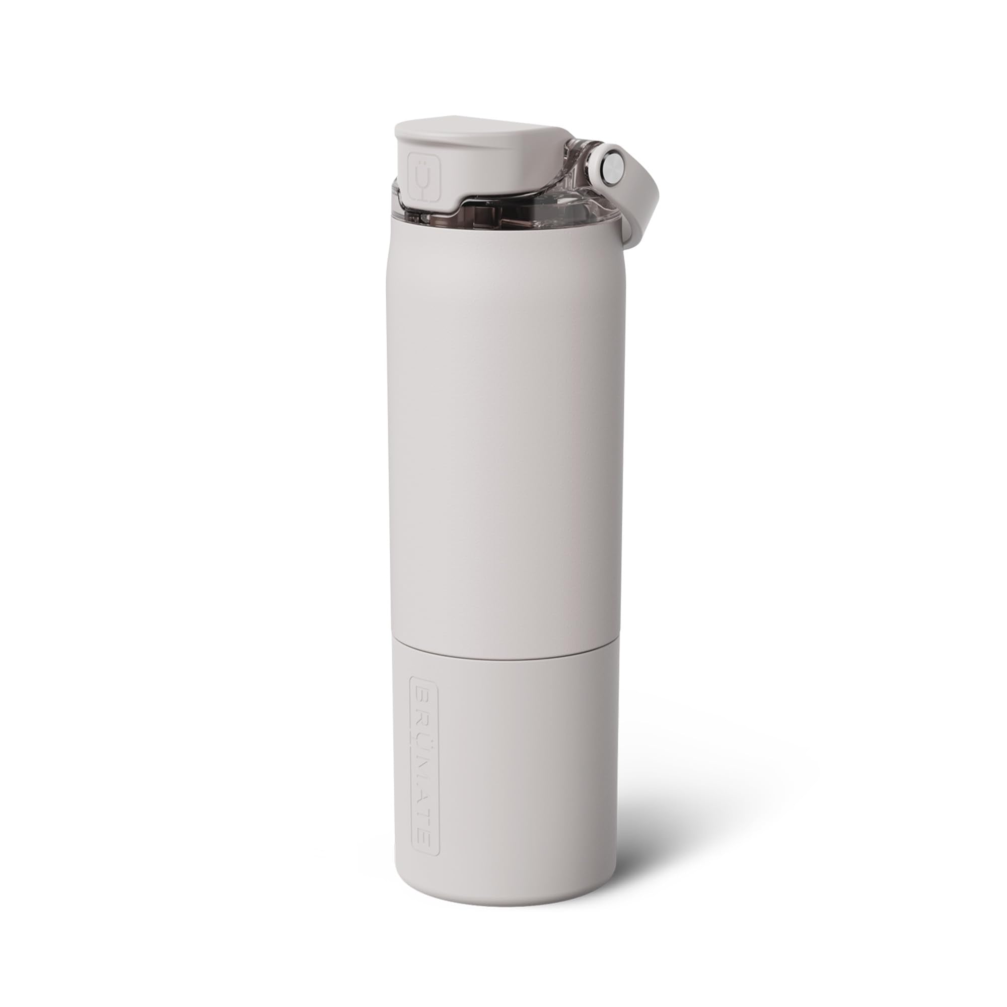 BrüMate Rise 25oz Water Bottle With 100% Leakproof Covered Silicone Straw | Insulated Stainless Steel Water Bottle | Cup-Holder Friendly | Fast Flow | Soft Sip Silicone Spout | BPA-Free (Dune)