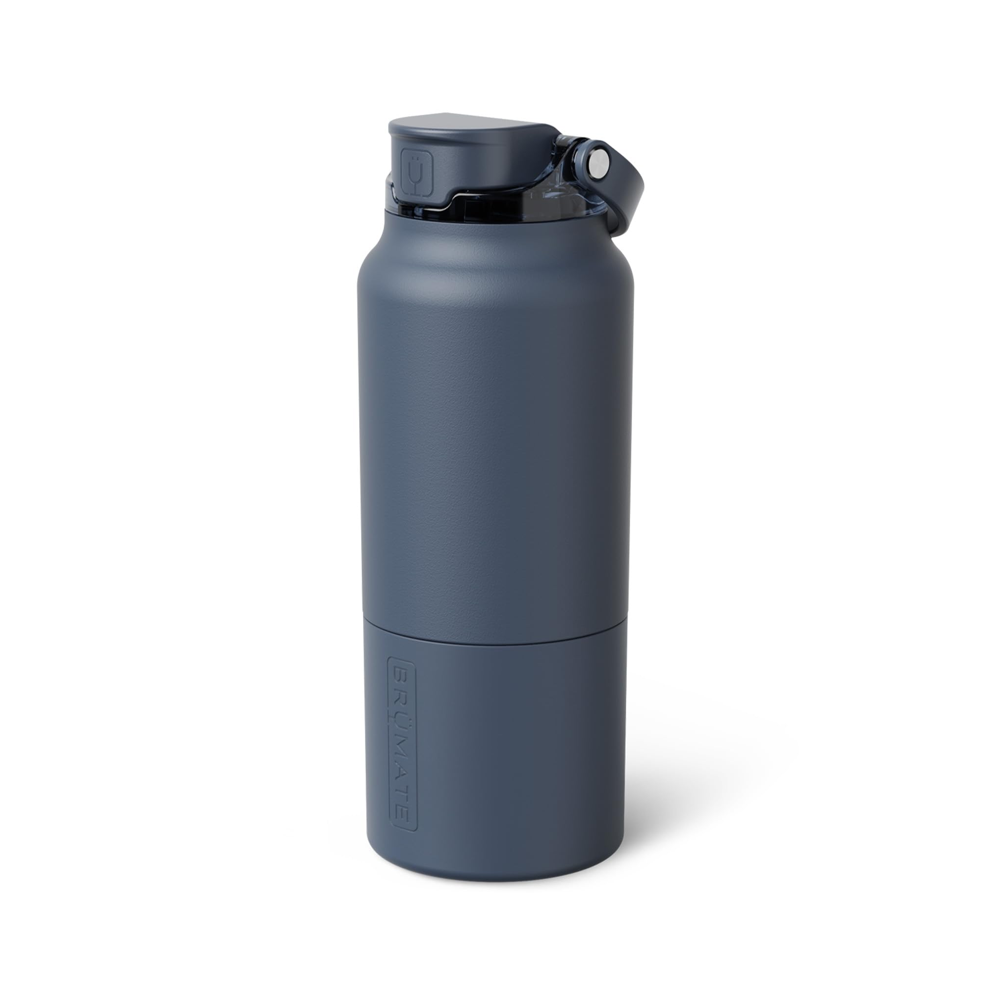 BrüMate Rise 35oz Water Bottle With 100% Leakproof Covered Silicone Straw | Insulated Stainless Steel Water Bottle | Fast Flow | Soft Sip Silicone Spout | Removable Straw | BPA-Free (Nightfall Blue)