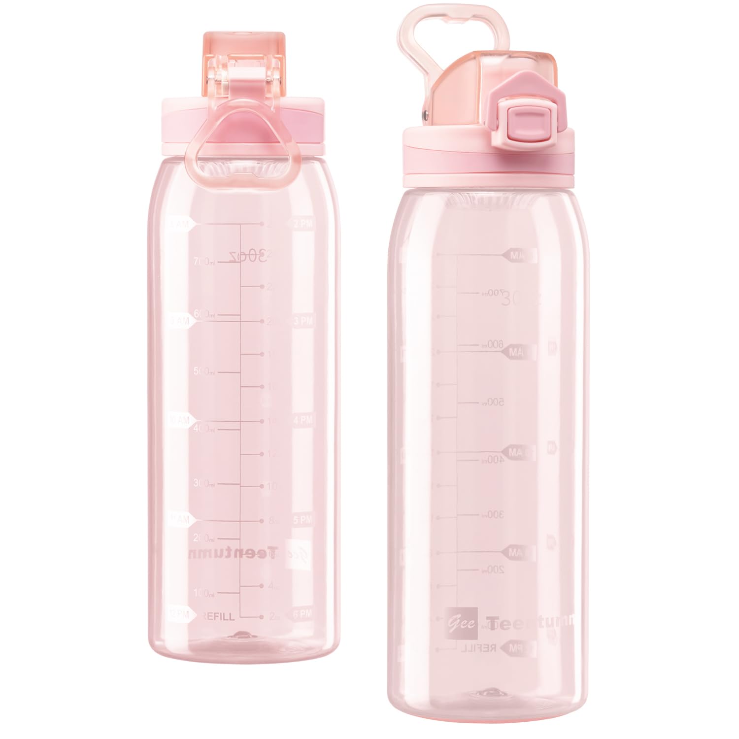 30oz Sport Water Bottle with Time Markers, Large Durable Gym Plastic Bottle for Fitness, Outdoor Enthusiasts, Leakproof (Pack of 1)