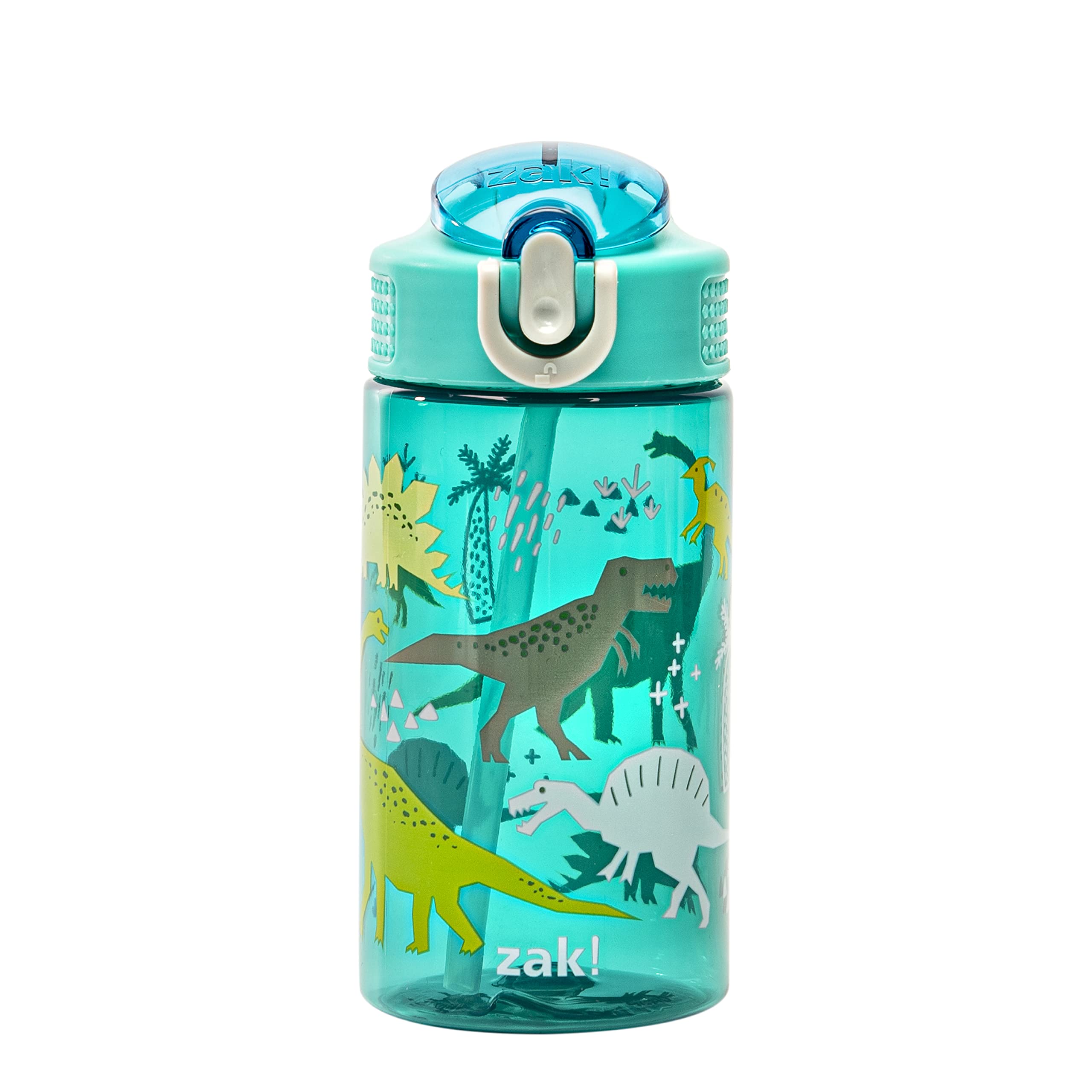 Zak Designs Minecraft Sage Water Bottle For School or Travel, 25oz Durable Plastic Water Bottle With Straw, Handle, and Leak-Proof, Pop-Up Spout Cover (Creeper)