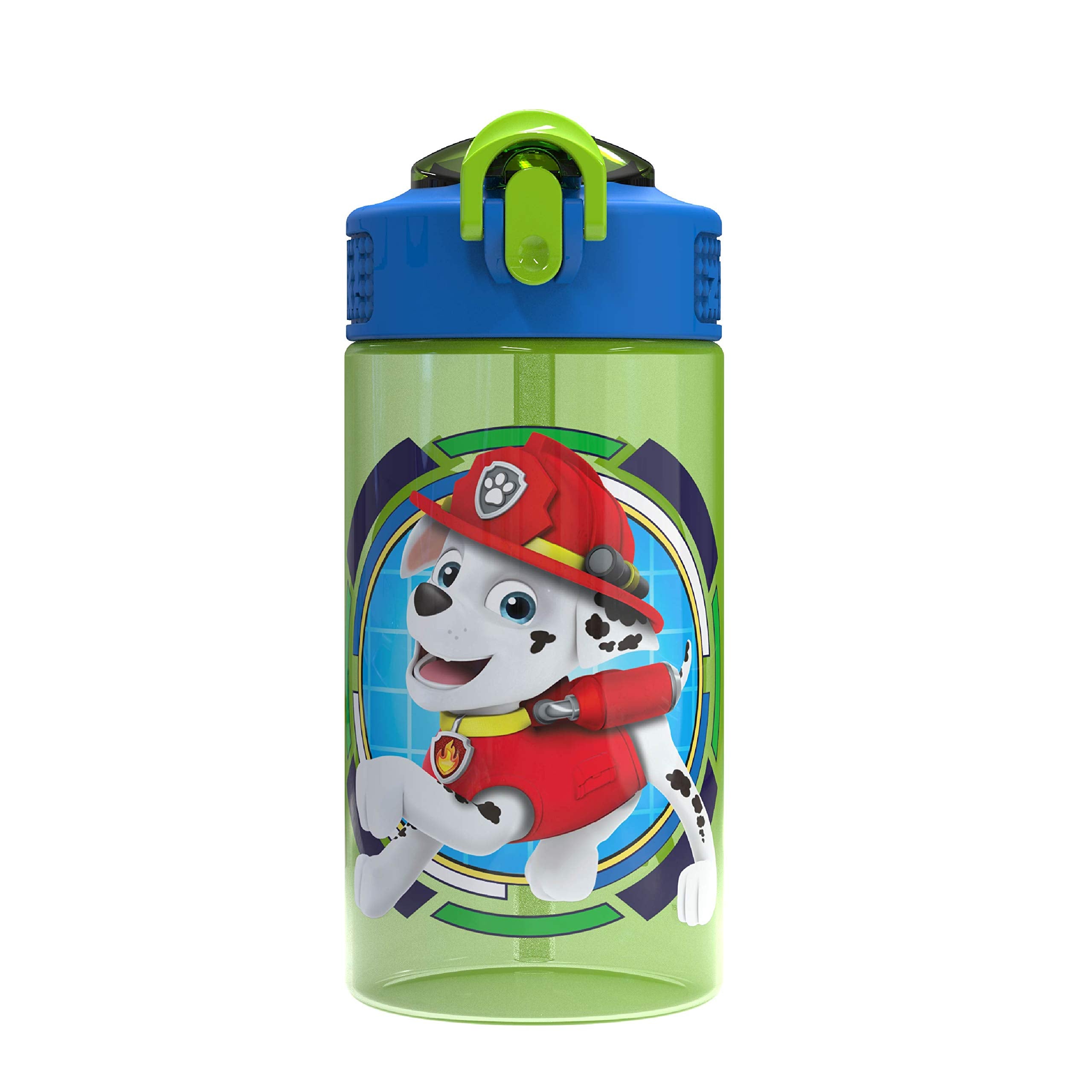 Zak Designs Minecraft Sage Water Bottle For School or Travel, 25oz Durable Plastic Water Bottle With Straw, Handle, and Leak-Proof, Pop-Up Spout Cover (Creeper)